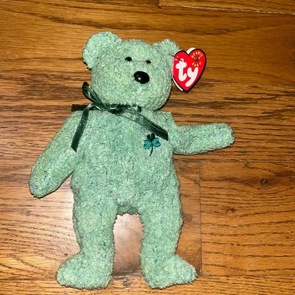 Baby Bear Green Beanie Baby With Shamrock Ty Beanie Baby Erin